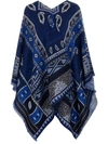 ETRO ETRO PATTERN EMBROIDERED KNIT PONCHO