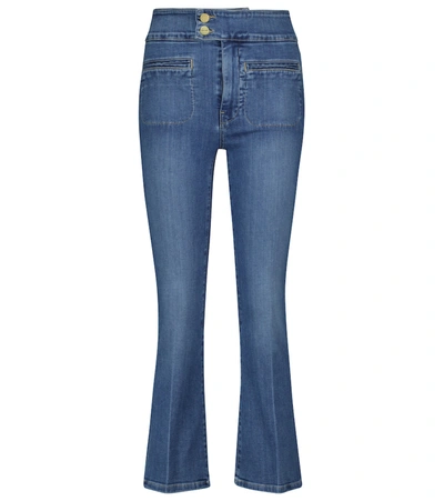 Frame Le Hardy High-rise Flared Jeans In Blue