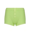 Live The Process Ione Ribbed-knit Shorts In Green