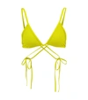 Christopher Esber Looped Tie Triangle Bikini Top In Green