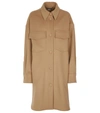 Stella Mccartney Kerry Oversize Wool Utility Coat In Beige