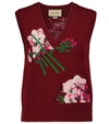 GUCCI FLORAL WOOL SWEATER VEST,P00584048