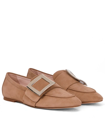 Roger Vivier Sue Suede Loafers In Beige