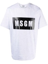 Msgm Logo-print Cotton T-shirt In Gray