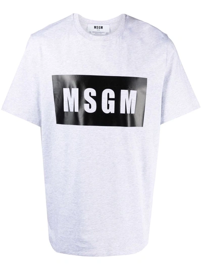Msgm T-shirt Logo In Bianco