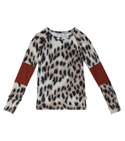 Molo Kids' Odelia Leopard-print Sports Top In Brown