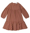 MOLO CECILY CHECKED COTTON POPLIN DRESS,P00589336