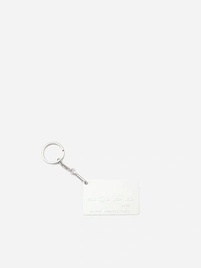 Maison Margiela Credit Card Key Ring In Brass In White