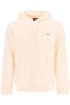 Apc Logo-print Drawstring Hoodie In Rose Pale (pink)