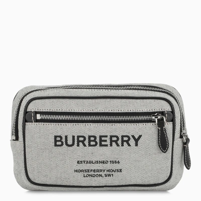 Burberry Horseferry Print Cotton Canvas Belt Bag In Black