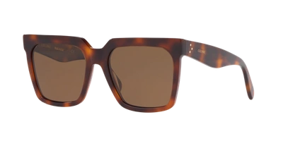 Celine Women's Cl40055i 55mm Polarized Square Sunglasses In Brown