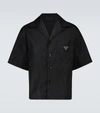 Prada Short Sleeve Collared Jacket Front Pocket In Black