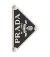 Prada Logo Clip-on Single Earring In Silver