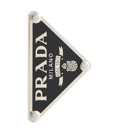 Prada Logo Clip-on Single Earring In Silver
