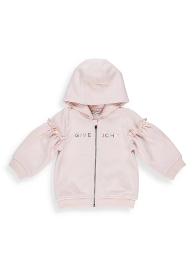 Givenchy Kids Frilled Zipped Sweatshirt In Pink