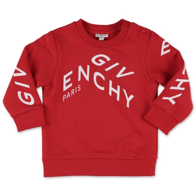 Givenchy Kids Logo Printed Sweatshirt In Red