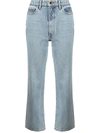 Khaite Kerrie Mid-rise Straight-leg Jeans In Blau