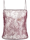 Khaite Sadie Square-neck Floral-lace Tank Top In Red