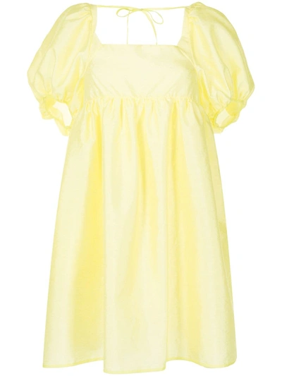 Cecilie Bahnsen Bell-sleeve Midi Dress In Gelb