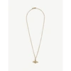 Vivienne Westwood Bas Relief Orb Mini Gold-tone Brass Necklace In Gold Light Colo Tpaz