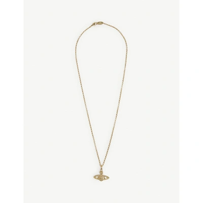 Vivienne Westwood Bas Relief Orb Mini Gold-tone Brass Necklace In Gold Light Colo Tpaz