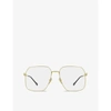 GUCCI GUCCI WOMEN'S GOLD GG0952O RECTANGULAR METAL-FRAME GLASSES,45349214