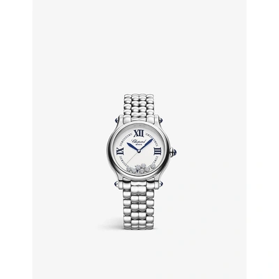 Chopard 278610-3001 Happy Sport Stainless-steel And 0.35ct Diamond Self-winding Mechanical Watch In Stainless Steel