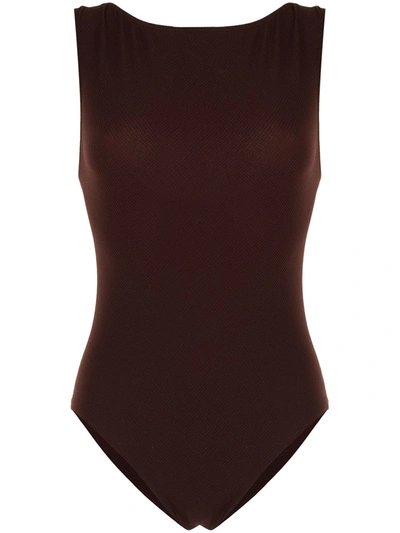 Pre-owned Chanel 2002 Square Back Bodysuit In Purple