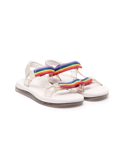 Mini Melissa Kids' Papete + Rider I Striped Sandals In Blue