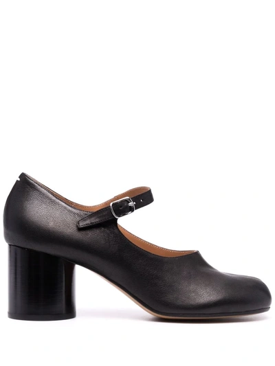 Maison Margiela Tabi Block-heel Ankle-strap Pumps In Black