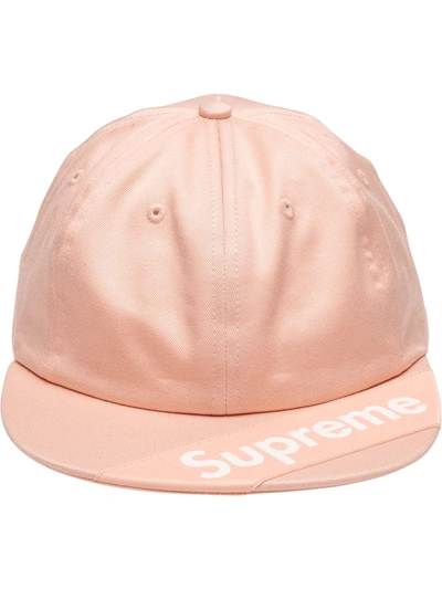 Supreme Visor Label 六片面料拼接鸭舌帽 In Orange