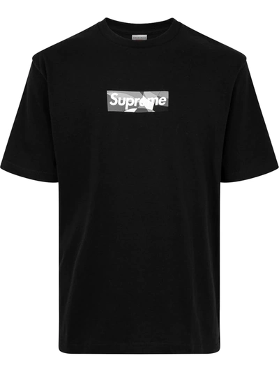 Supreme X Emilio Pucci 盒形logo T恤 In Schwarz