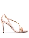 GUCCI 95MM METALLIC CHAIN-LINK SANDALS