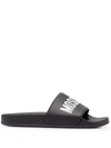 Moschino Black Easy Sponge Slides In Black