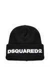 Dsquared2 Embroidered Logo Patch Beanie In Black