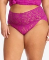 Hanky Panky Plus Size Signature Lace Retro V-kini In Belle Pink