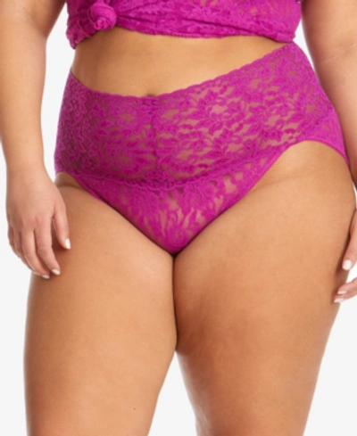 Hanky Panky Plus Size Signature Lace Retro V-kini In Belle Pink