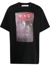 Off-white Caravaggio Spray  Cotton T-shirt  With Print In Black