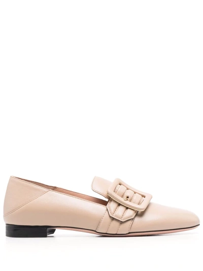 Bally Janelle Buckled Leather Loafers In Neutrals