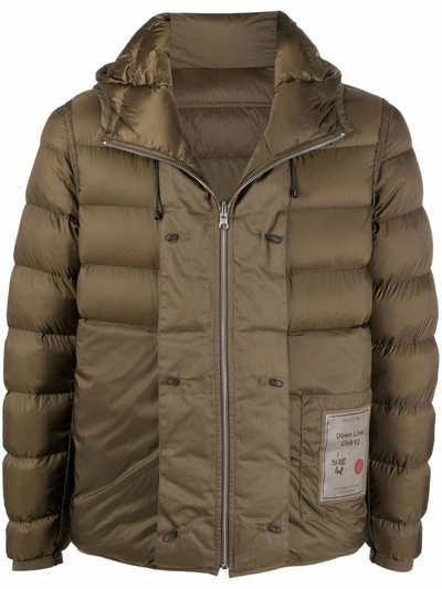 Ten C Padded And Quilted Jacket In Green