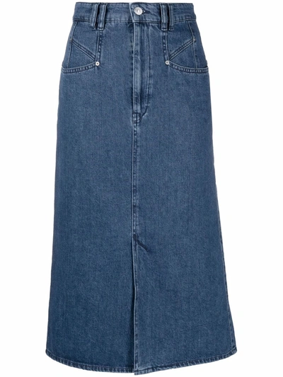 Isabel Marant Dipoma High Waist Denim Skirt In Blue