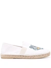 KENZO TIGER-EMBROIDERED ESPADRILLES