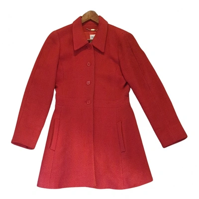 Pre-owned Celine Wool Coat In Red