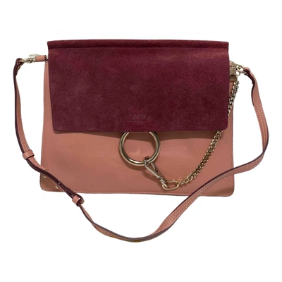 Pre-owned Chloé Faye Leather Crossbody Bag In Pink