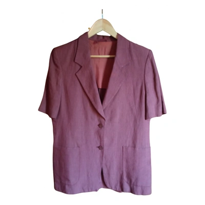 Pre-owned I Blues Linen Blazer In Pink