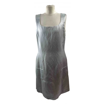 Pre-owned Jil Sander Linen Mid-length Dress In Silver