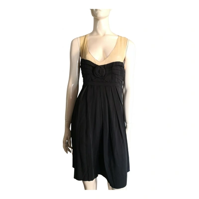 Pre-owned L'autre Chose Silk Mid-length Dress In Black