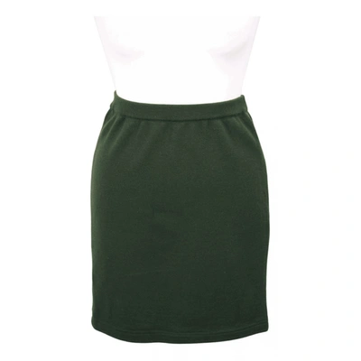 Pre-owned Balmain Wool Skirt In Green