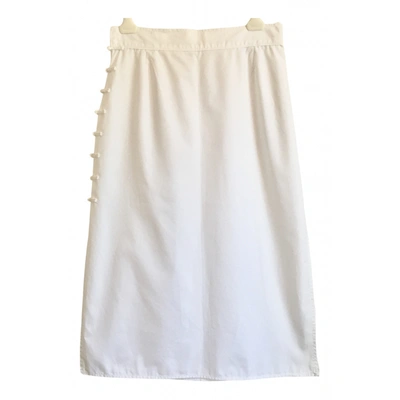 Pre-owned Miu Miu Mid-length Skirt In White