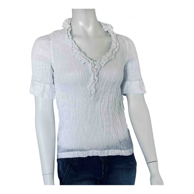 Pre-owned Nicole Farhi Linen Blouse In White